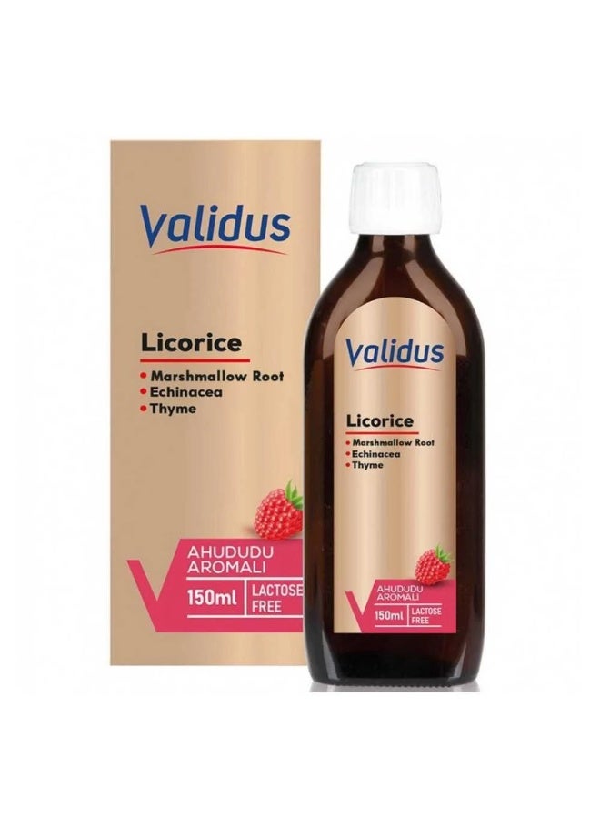 Valides Licorice Syrup with Raspberry Flavor 150ml
